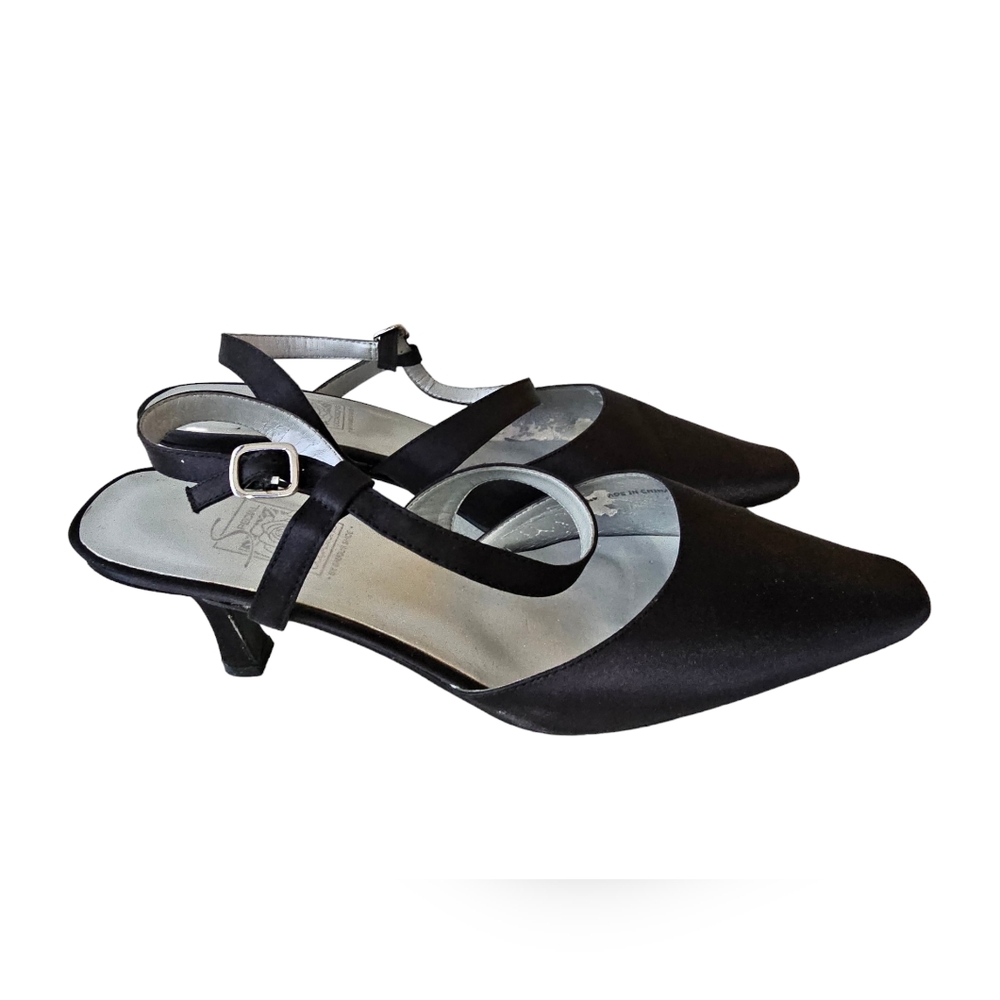 Special Occasions Formal Ankle Strap Shoe by Saugus Shoe Black Size: 9.5W